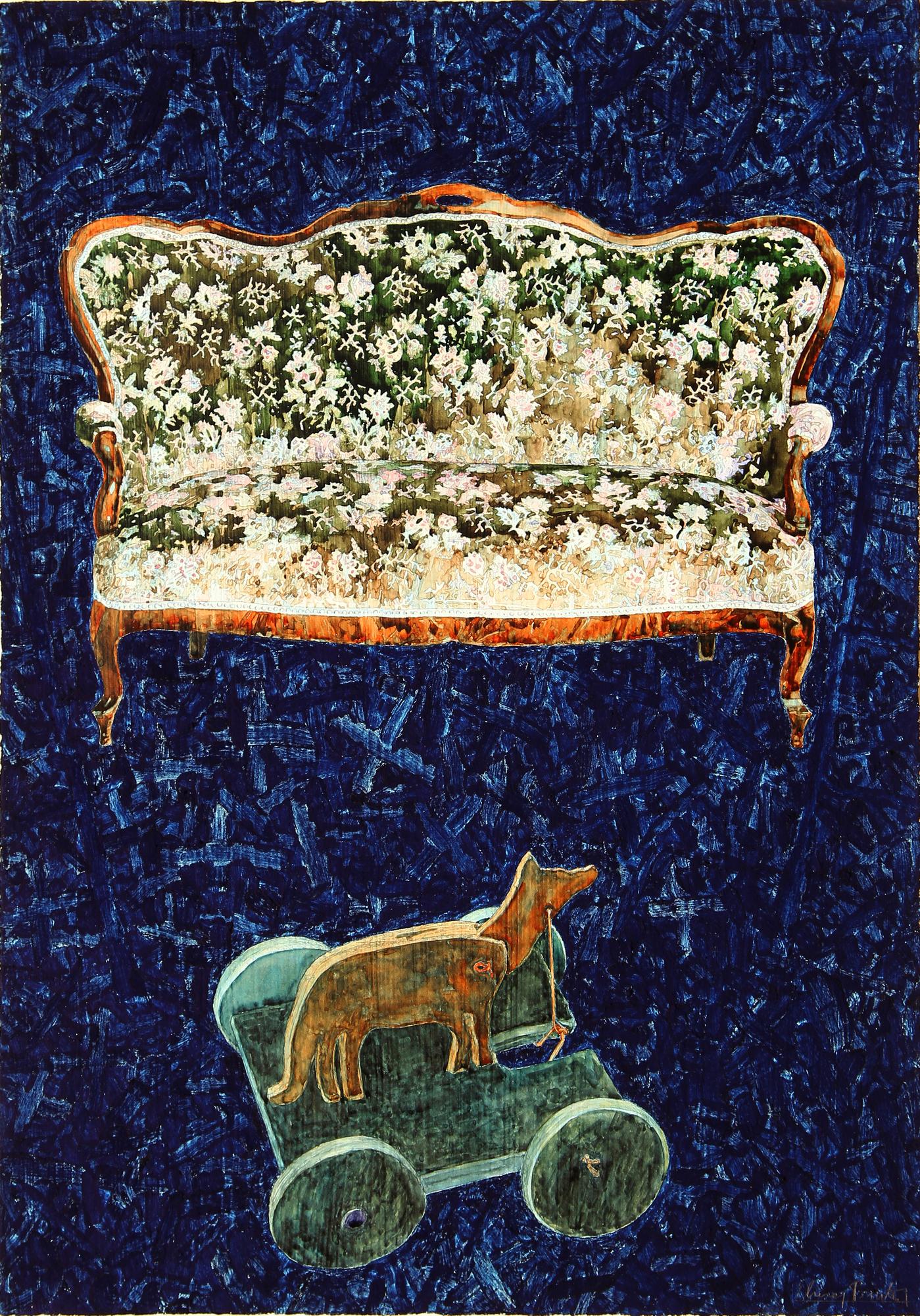 Elmar Peintner - SOFA UND GEBASTELTER HUND